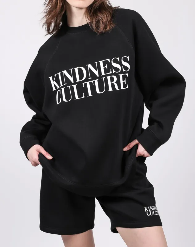 The "KINDNESS CULTURE" Not Your Boyfriend's Crew Neck Sweatshirt | Black sold by Brunette The Label