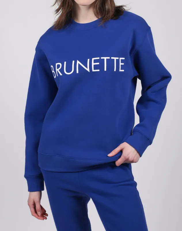 The "BRUNETTE" Classic Crew Neck Sweatshirt | Capri Blue sold by Brunette The Label