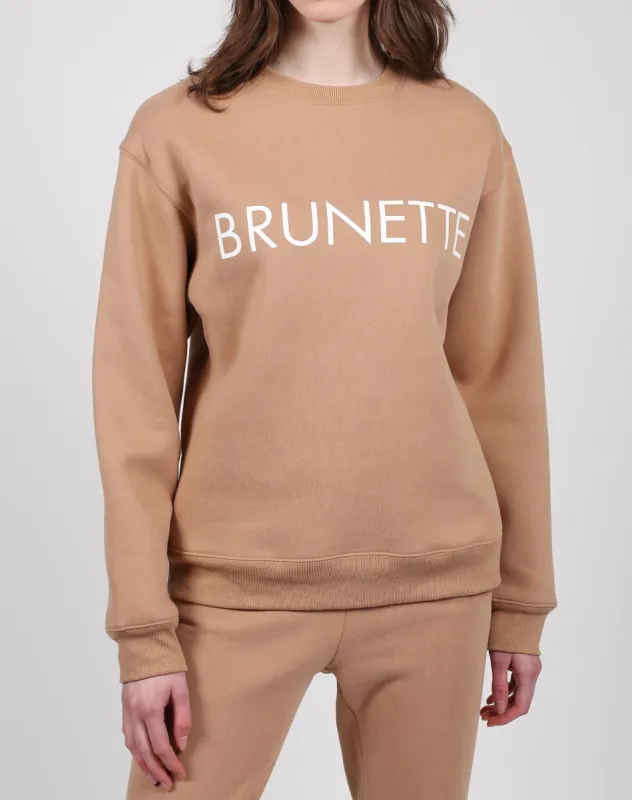 The "BRUNETTE" Classic Crew Neck Sweatshirt | Caramel Sundae sold by Brunette The Label