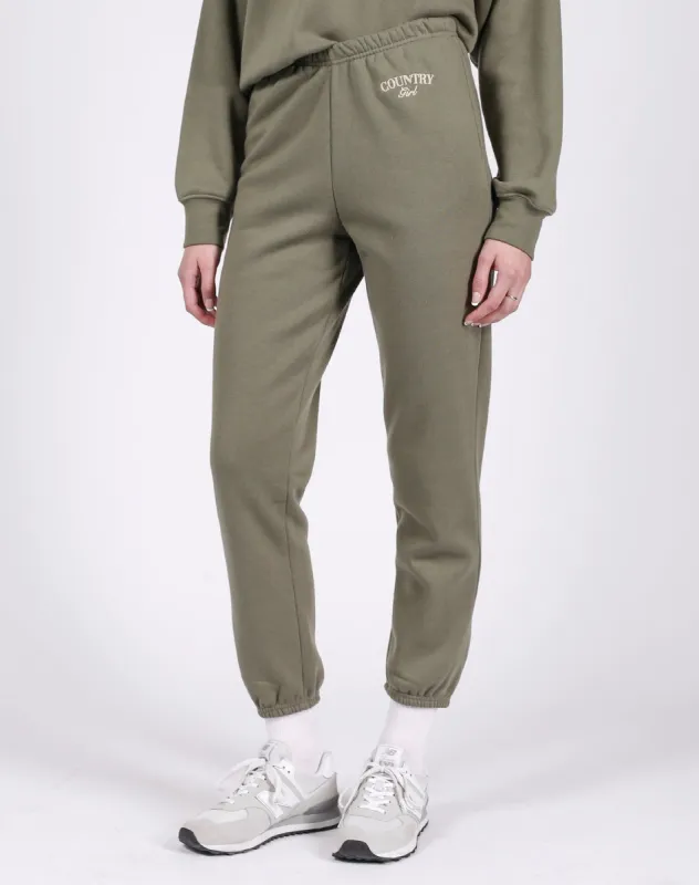 The "COUNTRY GIRL" Best Friend Joggers | Olive sold by Brunette The Label