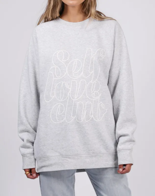 The "SELF LOVE CLUB" Big Sister Crew | Pebble Grey sold by Brunette The Label