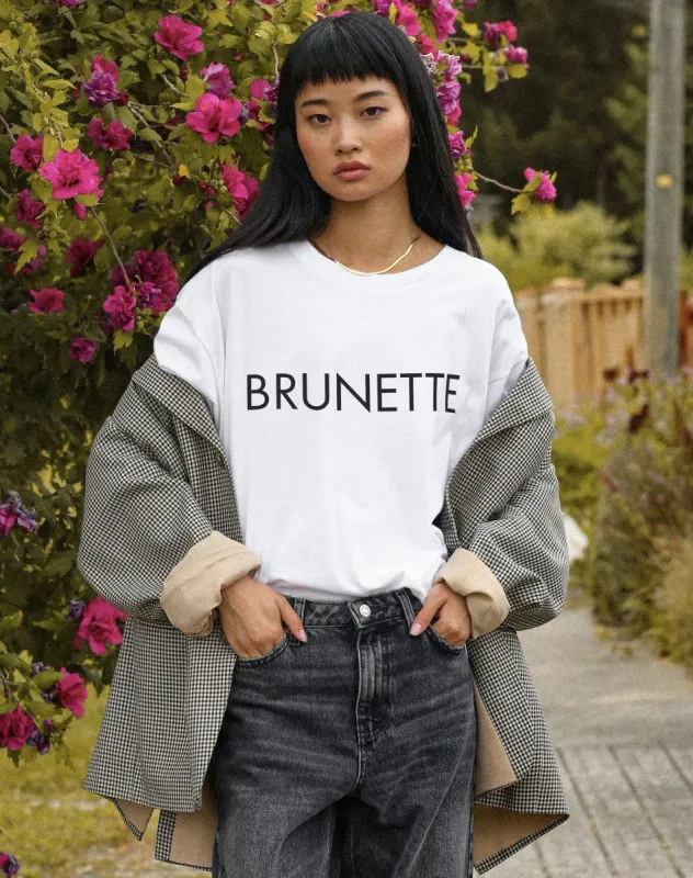 The "BRUNETTE" Classic Crew Neck Tee  | White sold by Brunette The Label