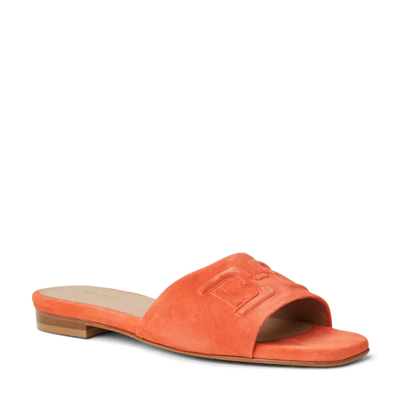 FABIA Single Banded slide ORANGE SUEDE sold by Bruno Magli