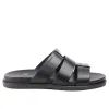 Empoli Leather Slide Sandal - Black sold by Bruno Magli