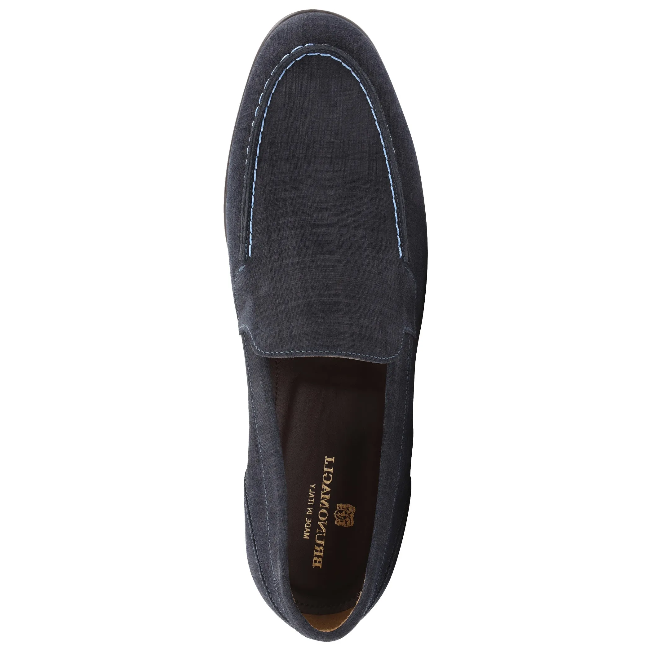 Sino Suede Moc-Toe Loafer - Navy sold by Bruno Magli product image thumbnail 4