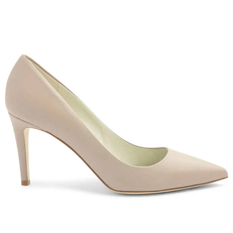Telma Leather Pointed-Toe Pump-NUDE sold by Bruno Magli