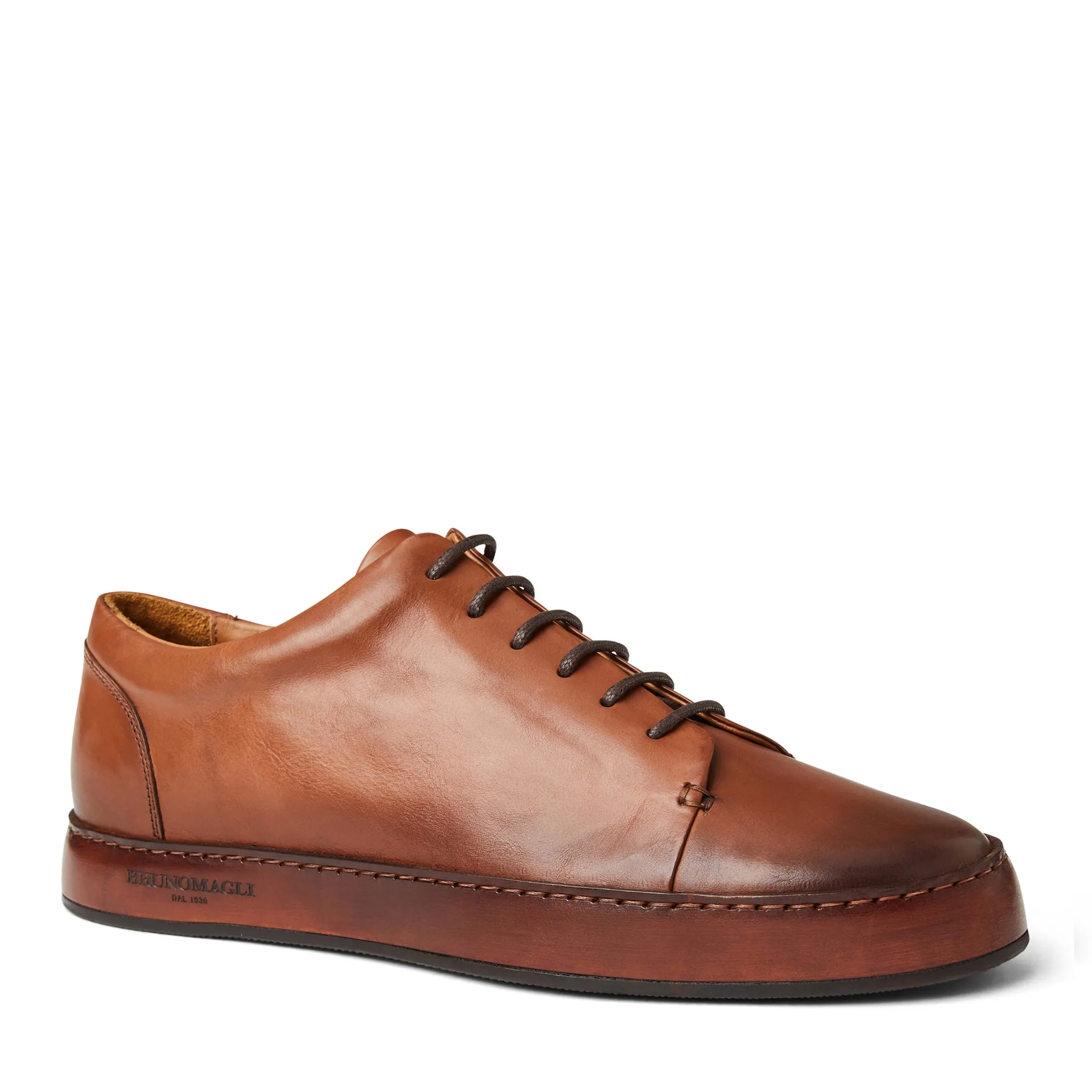 TRENTO leather court sneaker COGNAC sold by Bruno Magli