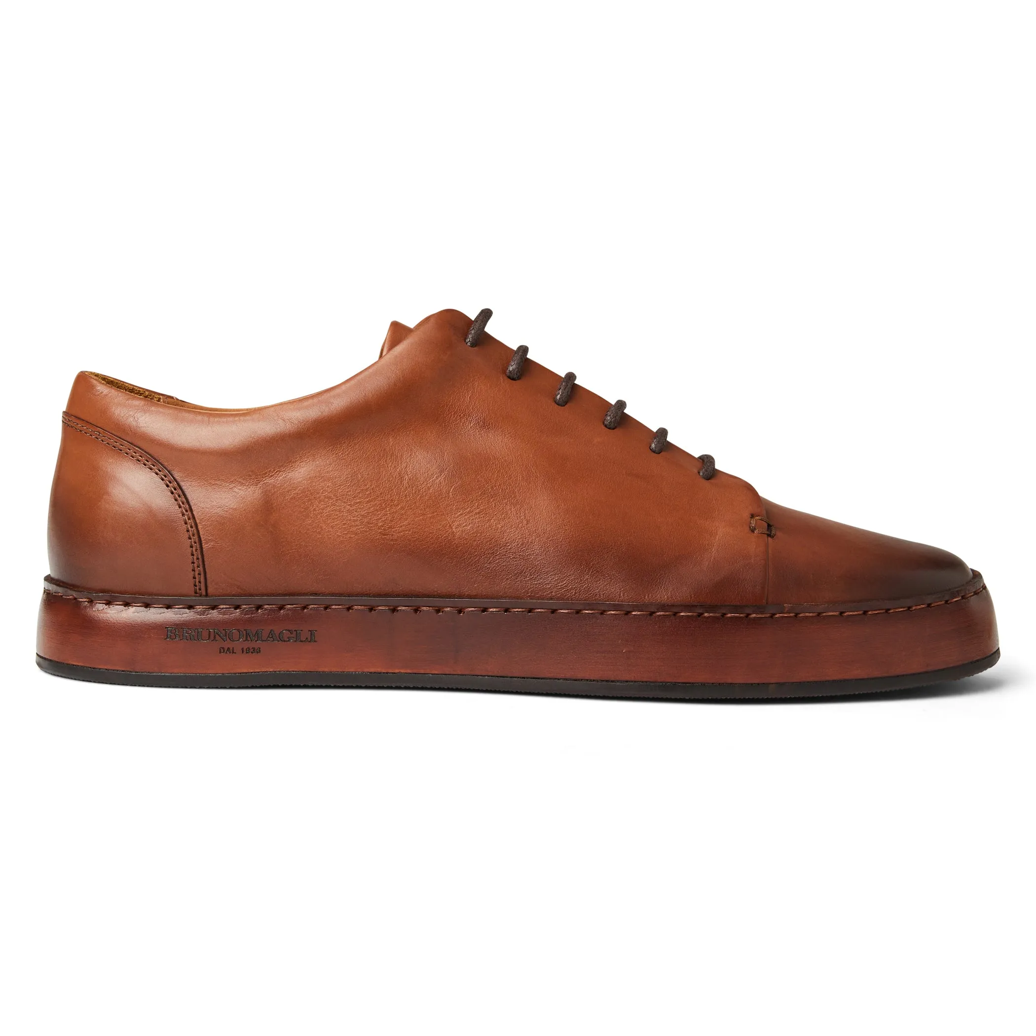 TRENTO leather court sneaker COGNAC sold by Bruno Magli product image thumbnail 2