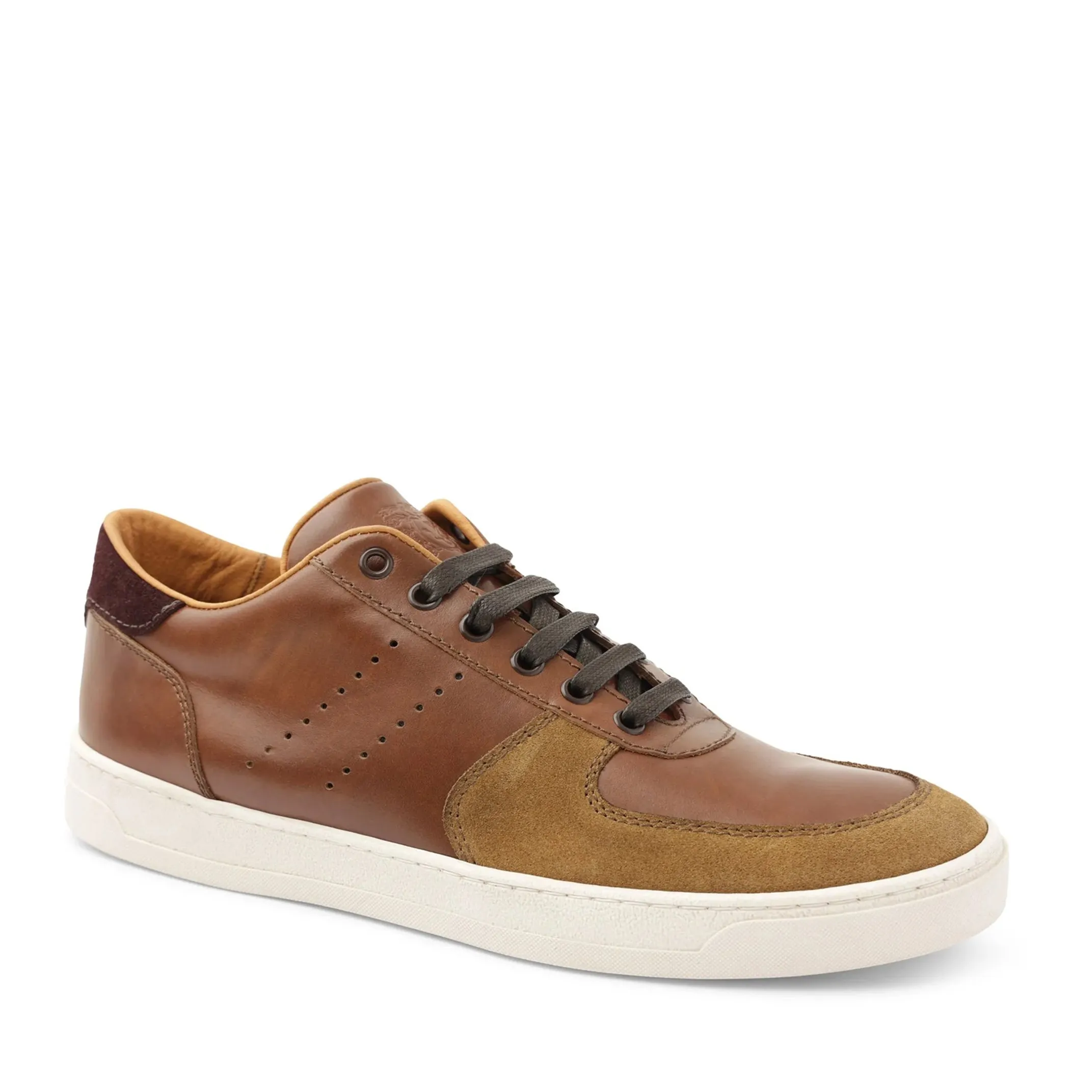 Ducca Lace-Up Leather Oxford Sneaker - Cognac sold by Bruno Magli