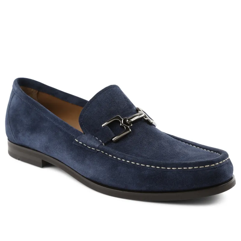 Enrico Suede Bit Loafer Slip-On - Navy sold by Bruno Magli
