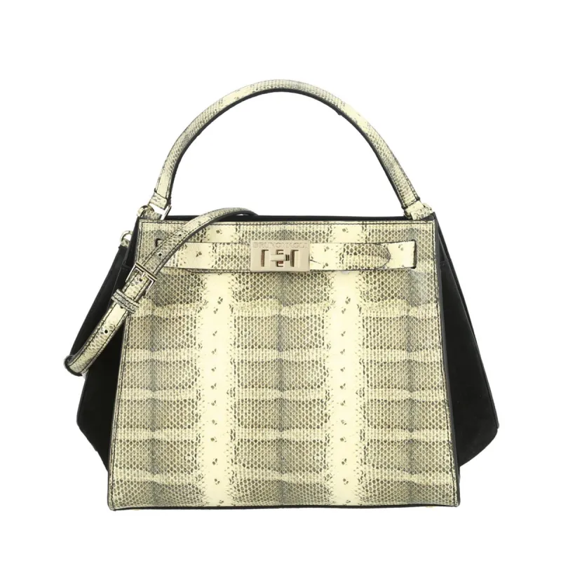 1936 Water-Snake-Embossed Single-Handle Satchel - Neutral sold by Bruno Magli