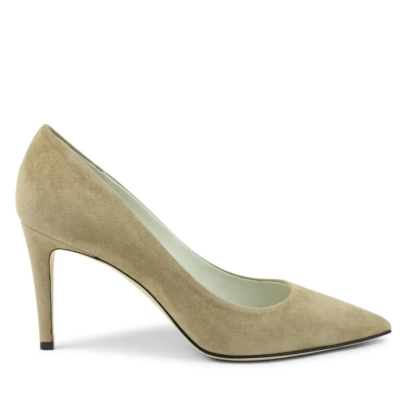 Telma Suede Pointed-Toe Heel - Almond sold by Bruno Magli