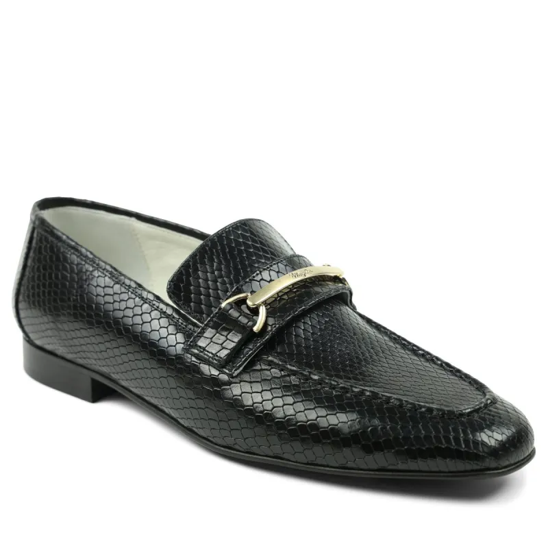 Marco Women's Snake-Print Leather Loafer - Black sold by Bruno Magli