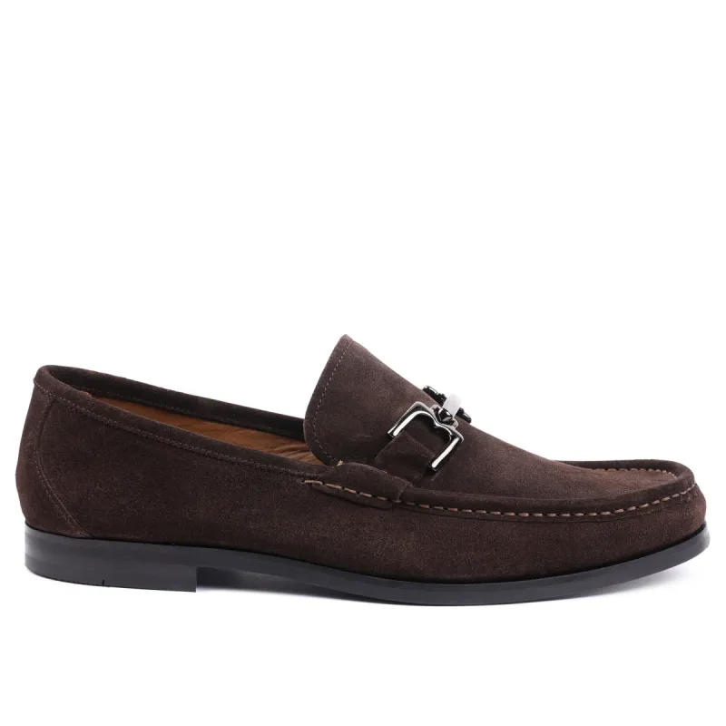 Enrico Suede Bit Loafer Slip-On - Dark Brown sold by Bruno Magli