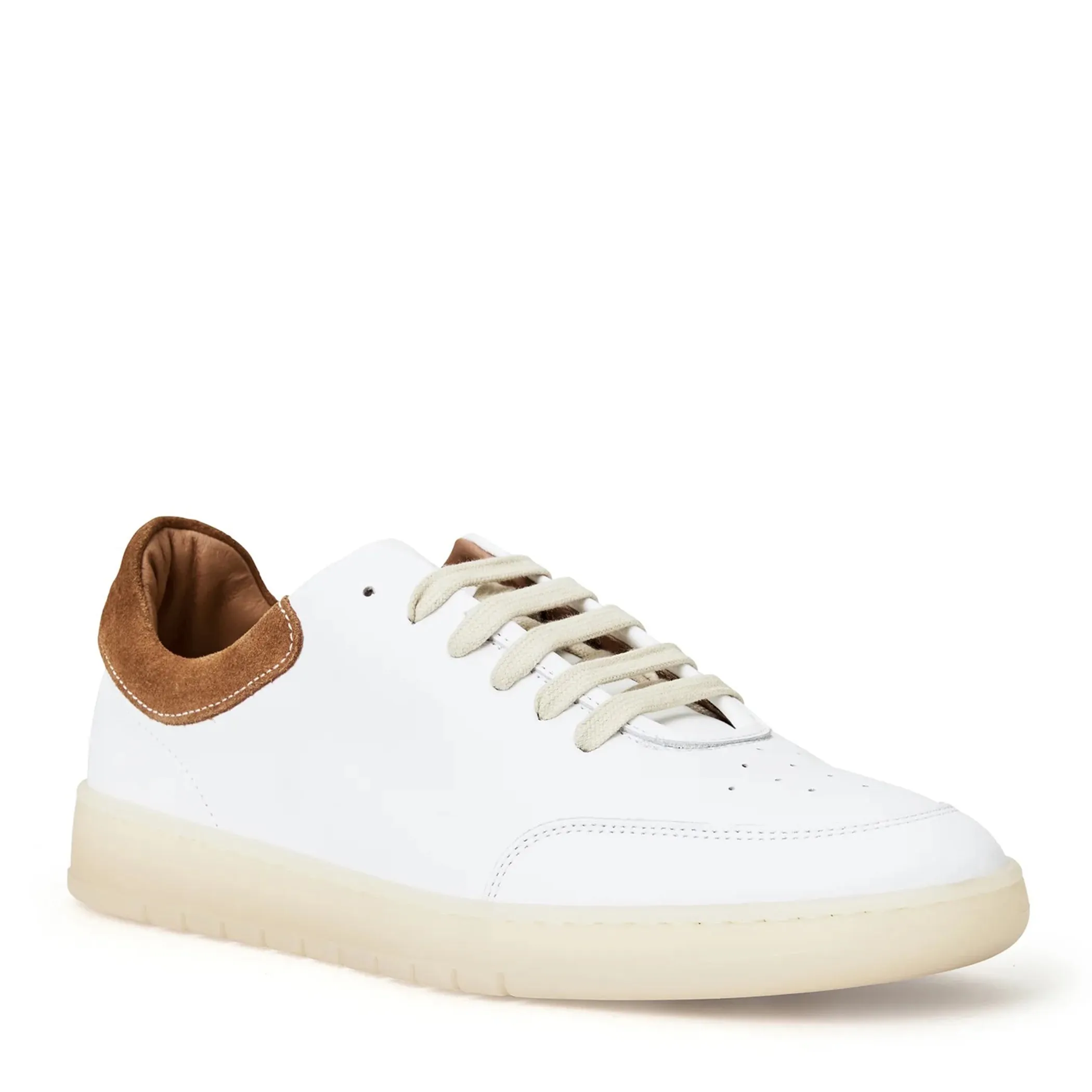 SAVIO LEATHER LACE-UP SNEAKER -WHITE sold by Bruno Magli