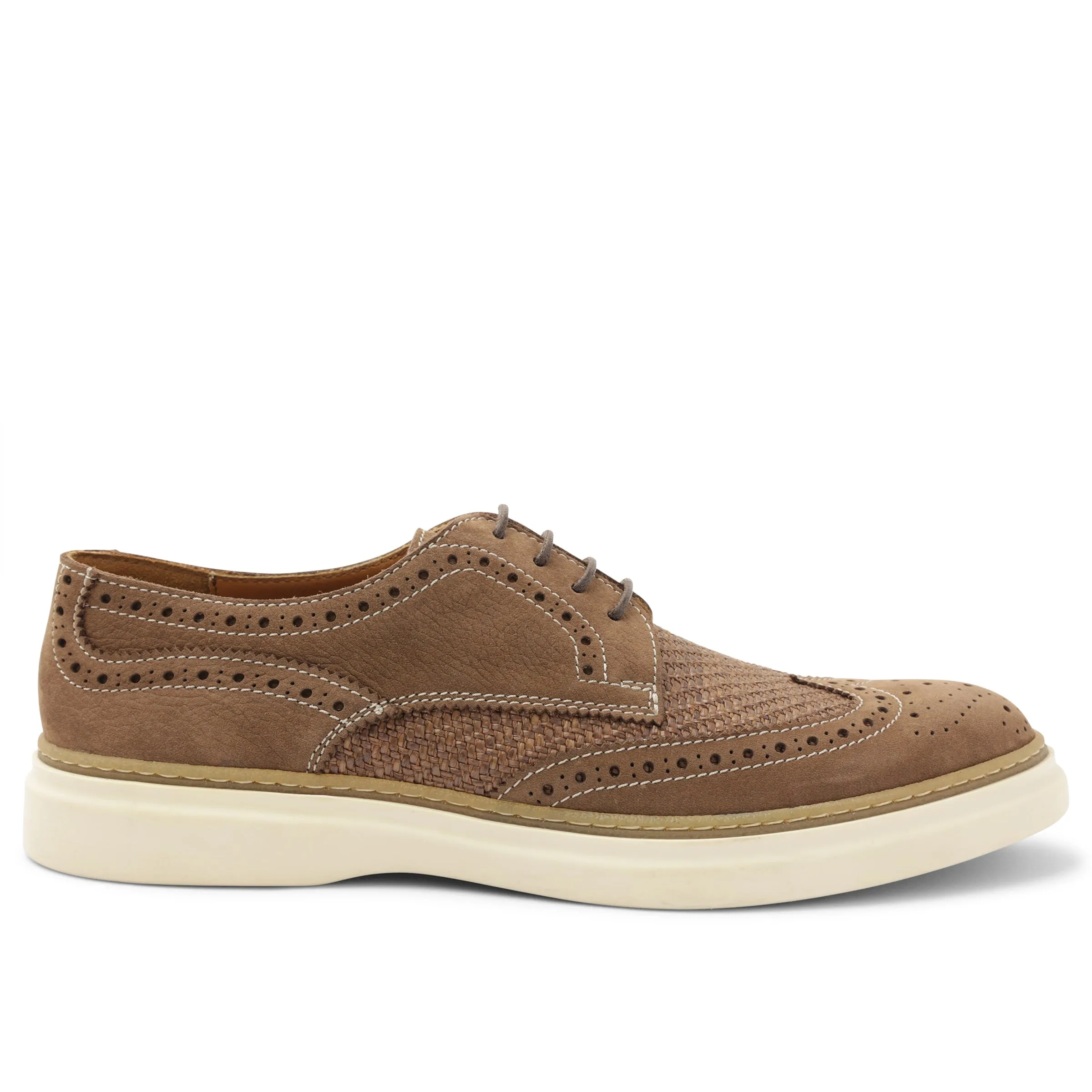 Salento Brogue Wingtip Leather Derby - Brown/Raffia sold by Bruno Magli product image thumbnail 2