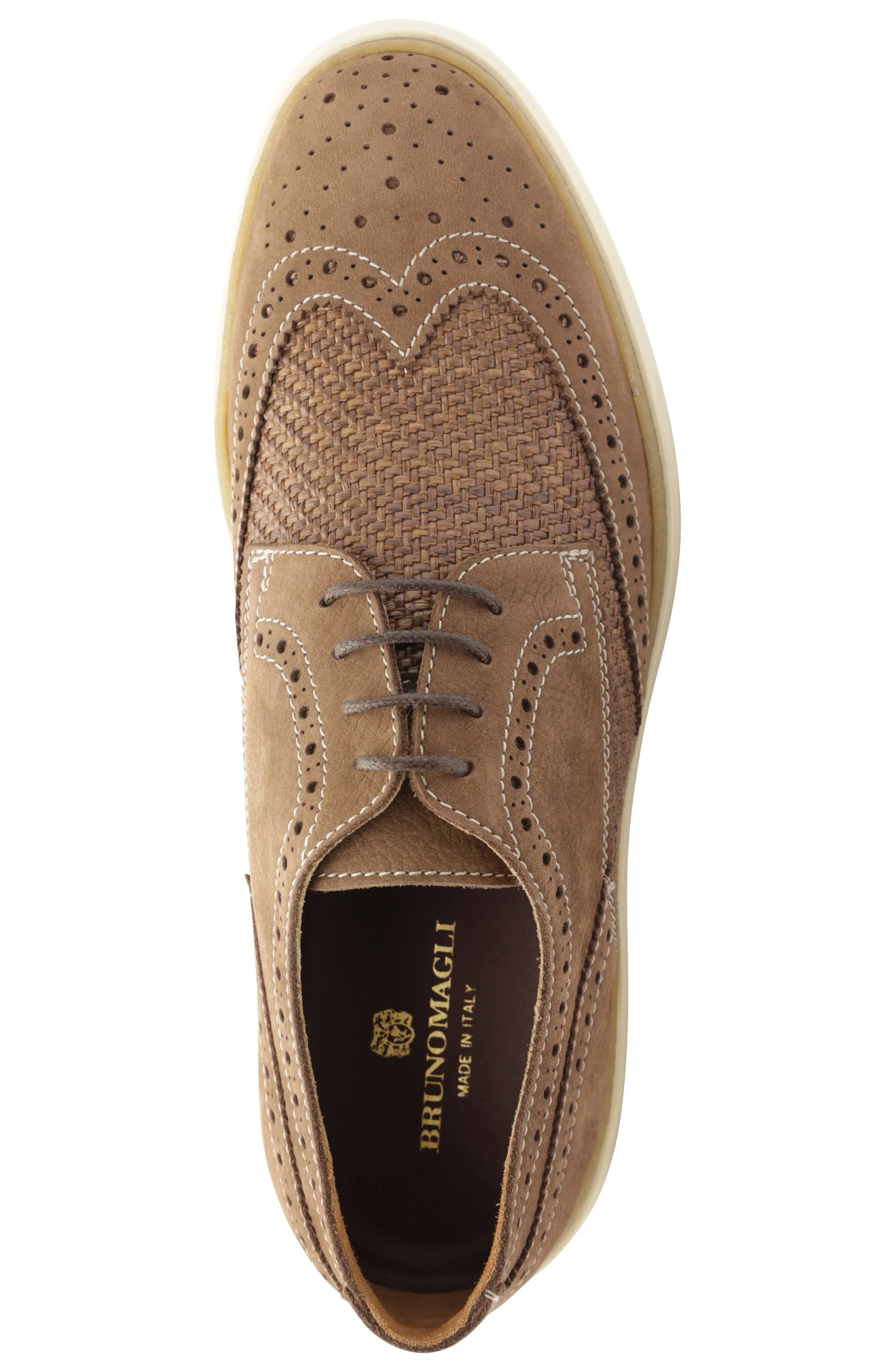 Salento Brogue Wingtip Leather Derby - Brown/Raffia sold by Bruno Magli product image thumbnail 4