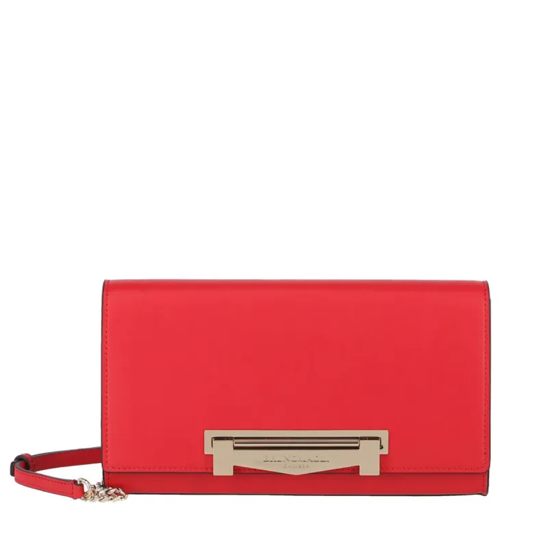 Block M Smooth Leather Convertible Clutch - Red sold by Bruno Magli