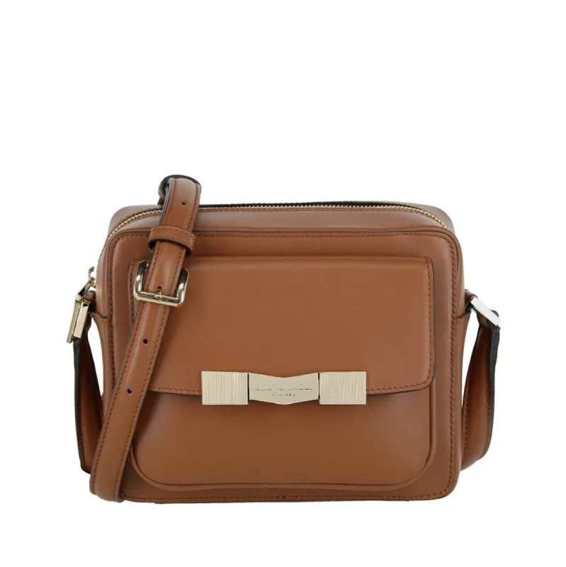 Chiseled M Smooth Leather Crossbody Camera Bag - Sienna sold by Bruno Magli