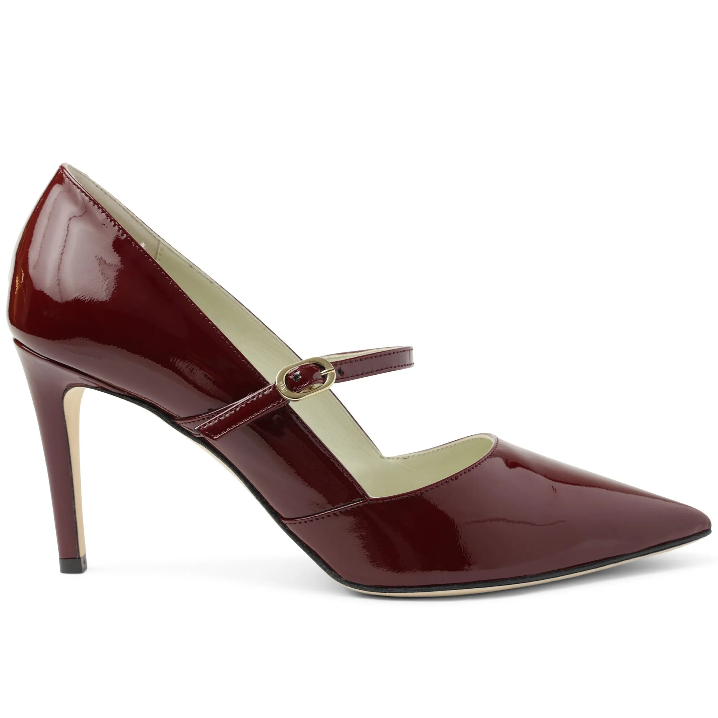 Gemma Mary-Jane Leather Pump - Bordeaux Patent sold by Bruno Magli product image thumbnail 2
