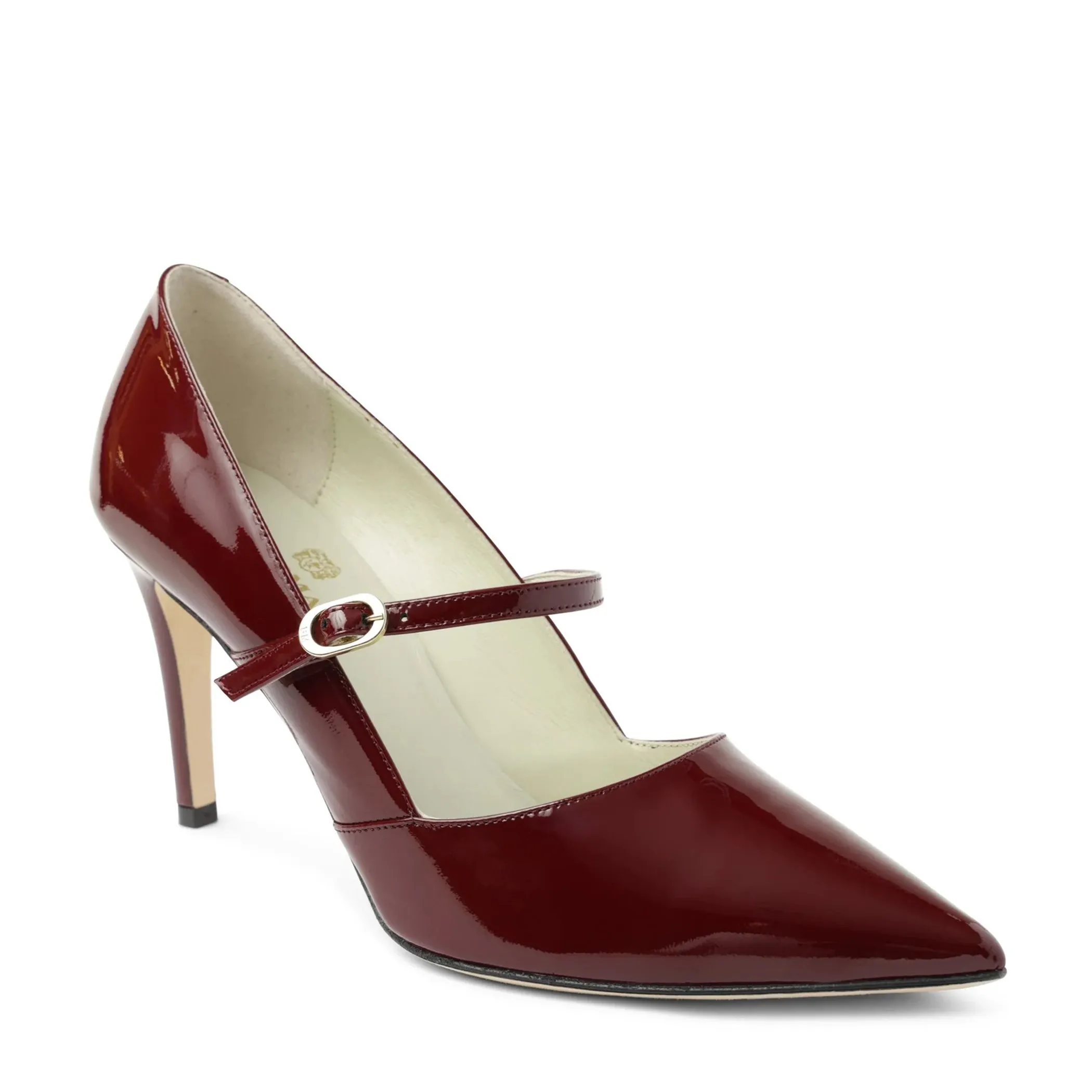 Gemma Mary-Jane Leather Pump - Bordeaux Patent sold by Bruno Magli