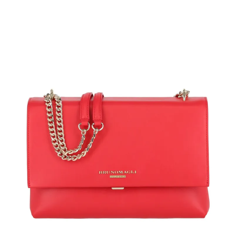 Chain Multi Shoulder Strap Handbag - Red sold by Bruno Magli
