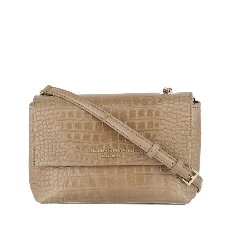 Croc-Embossed Chain Crossbody Bag - Palomino sold by Bruno Magli