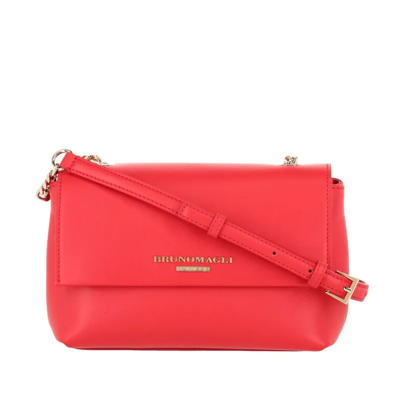 Smooth Leather Chain Crossbody Bag - Red sold by Bruno Magli