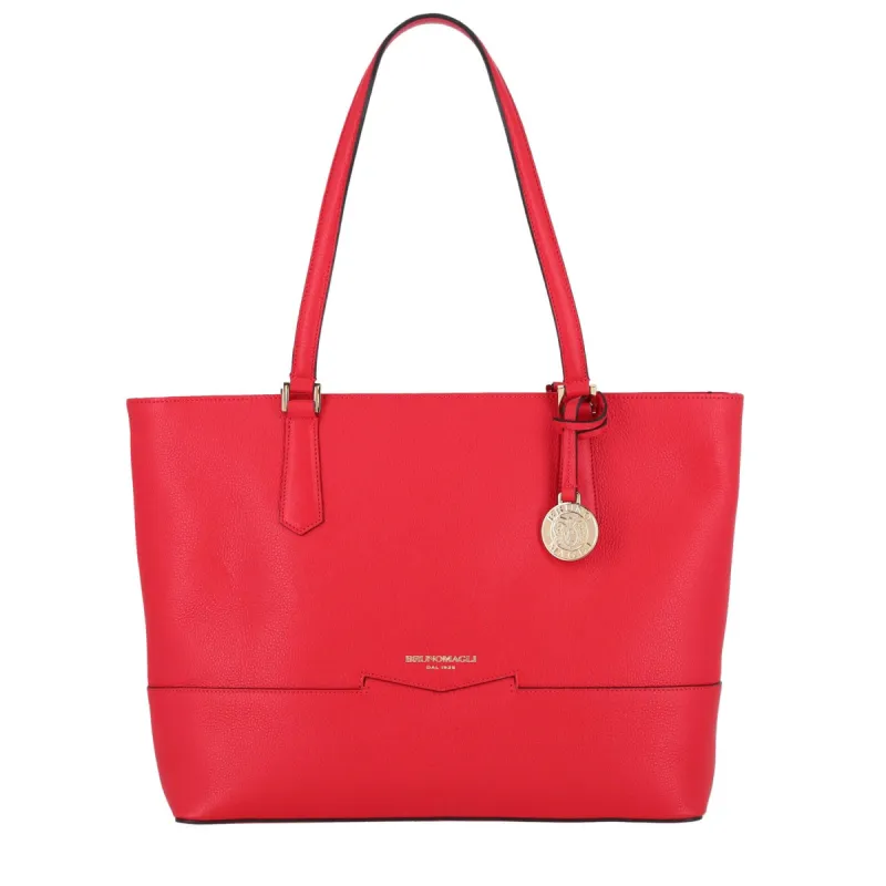 Pebbled Leather Easy Tote - Red sold by Bruno Magli