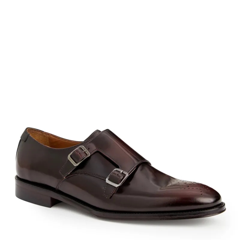 Alfeo Double Monk Strap-Bordeaux sold by Bruno Magli
