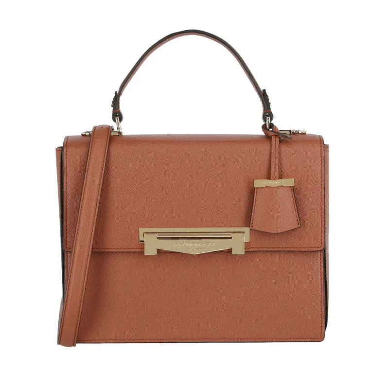 Block M Top-Handle Smooth Leather Crossbody Bag - Sienna sold by Bruno Magli