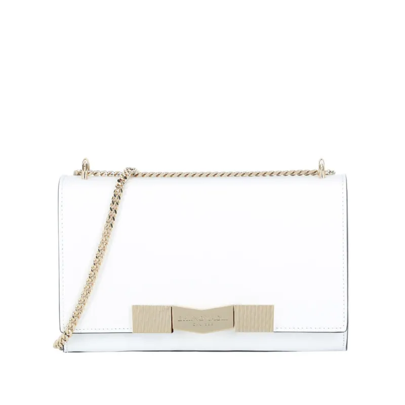 Chiseled M Smooth Leather Shoulder Bag - Talc sold by Bruno Magli