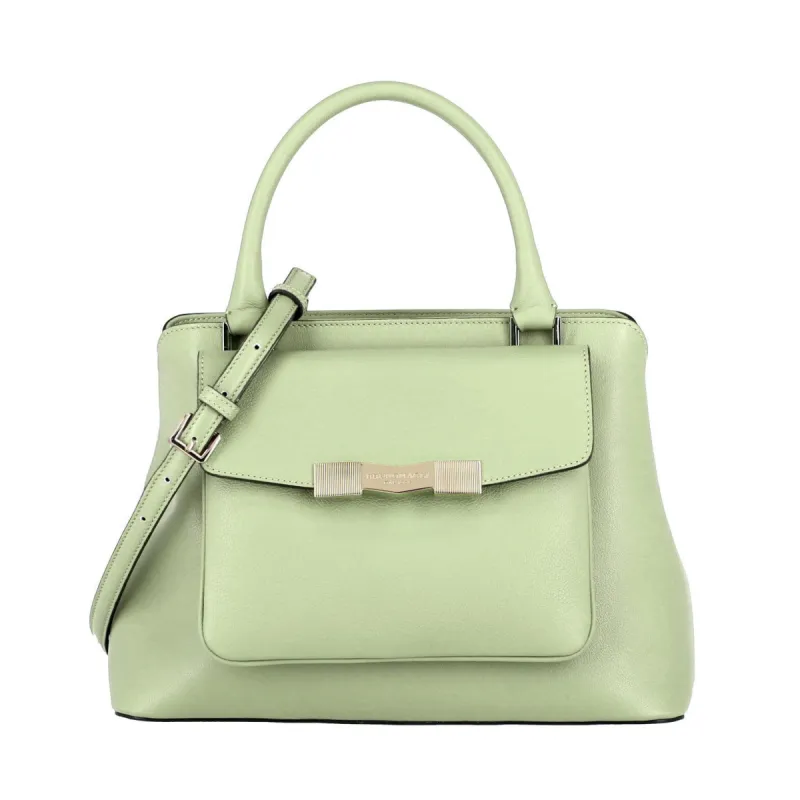 Chiseled M Center-Zip Satchel Handbag - Mint sold by Bruno Magli
