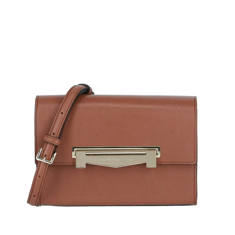 Block M Textured Leather Crossbody Bag - Sienna sold by Bruno Magli
