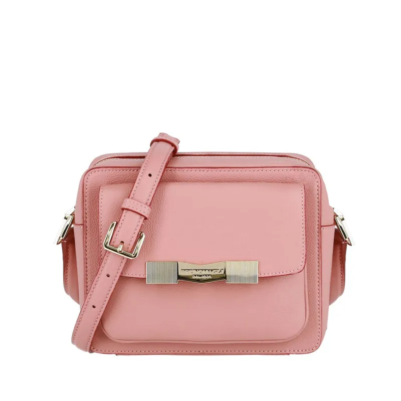 Chiseled M Pebbled Leather Crossbody Camera Bag - Dusty Rose sold by Bruno Magli