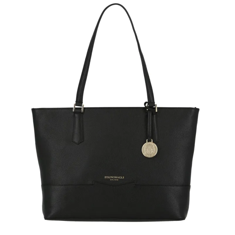 Pebbled Leather Easy Tote - Black sold by Bruno Magli