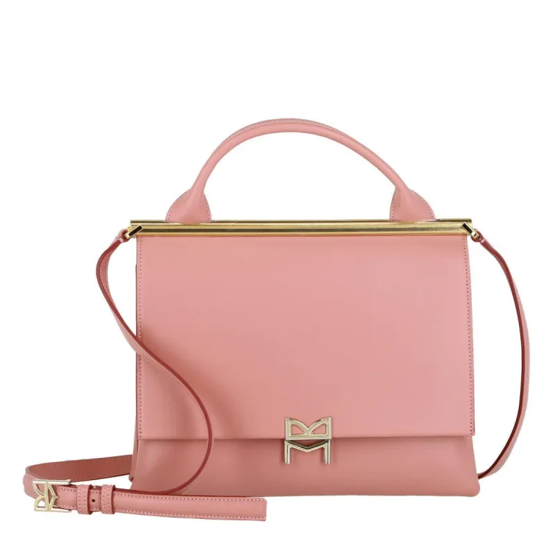 Concertina Top-Handle Satchel Handbag - Dusty Rose sold by Bruno Magli