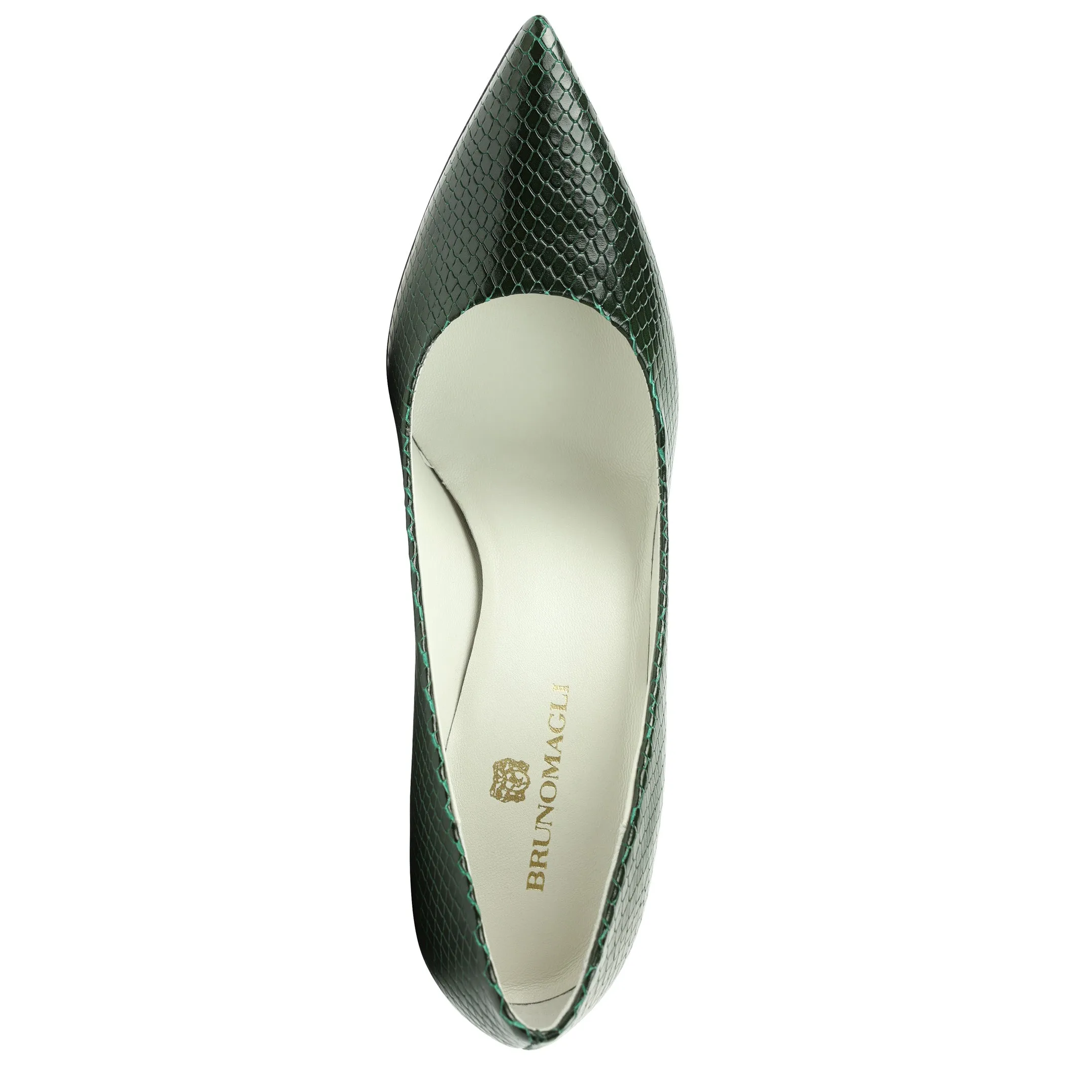 Telma Snake-Print Leather Pointed-Toe Pump - Emerald sold by Bruno Magli product image thumbnail 4