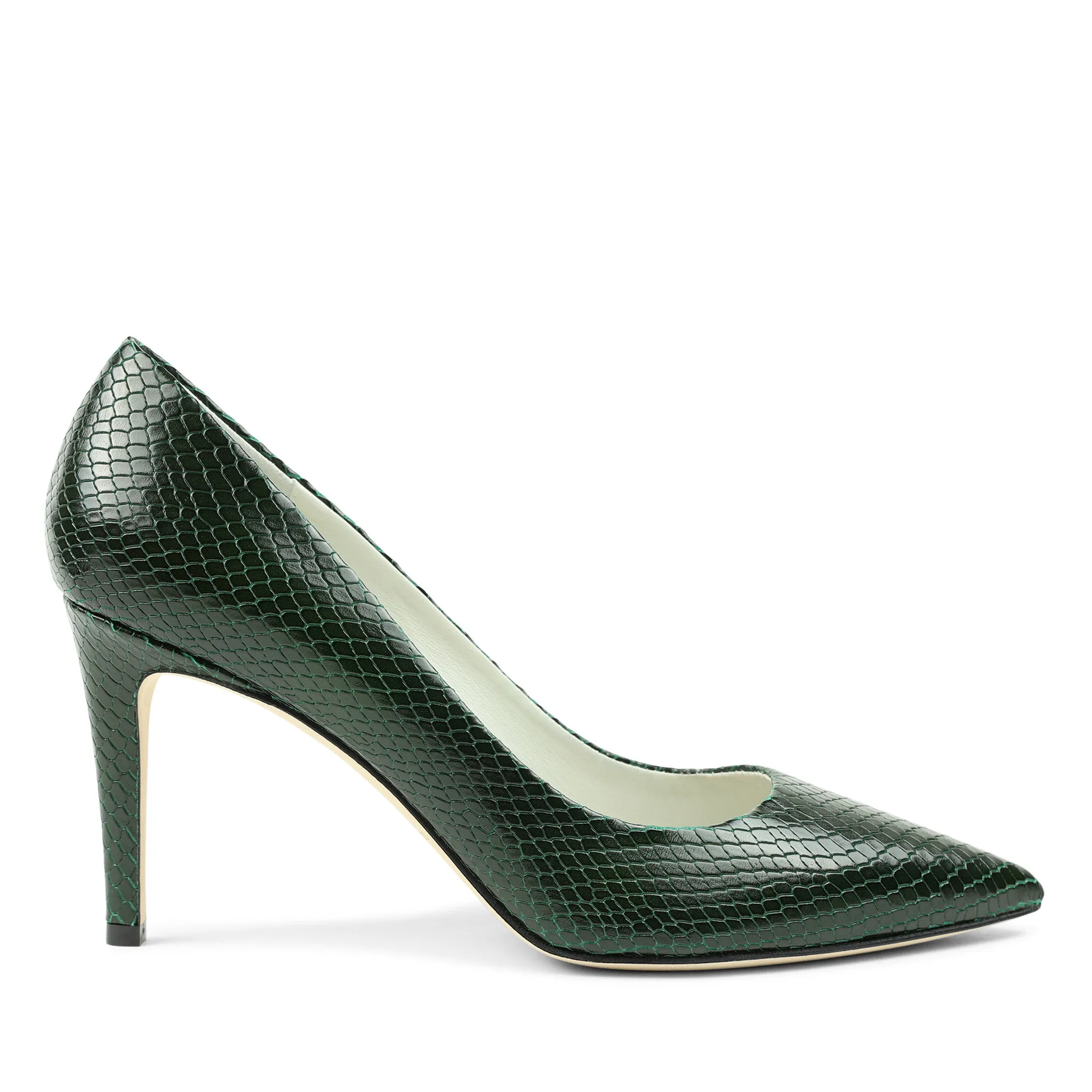 Telma Snake-Print Leather Pointed-Toe Pump - Emerald sold by Bruno Magli product image thumbnail 2
