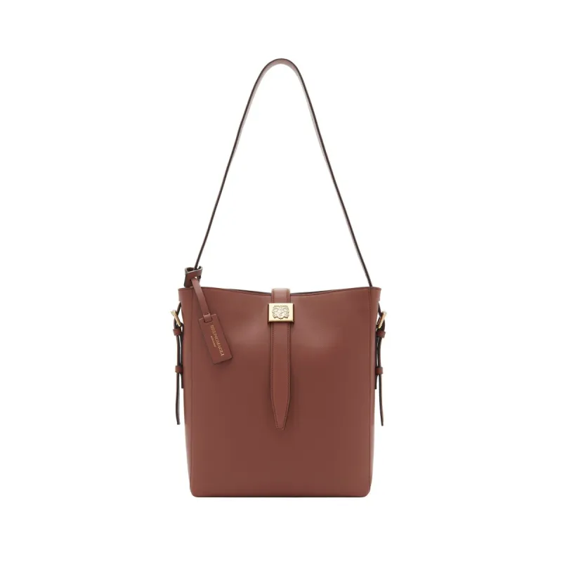 Smooth Leather Insignia Bucket Bag - Sienna sold by Bruno Magli