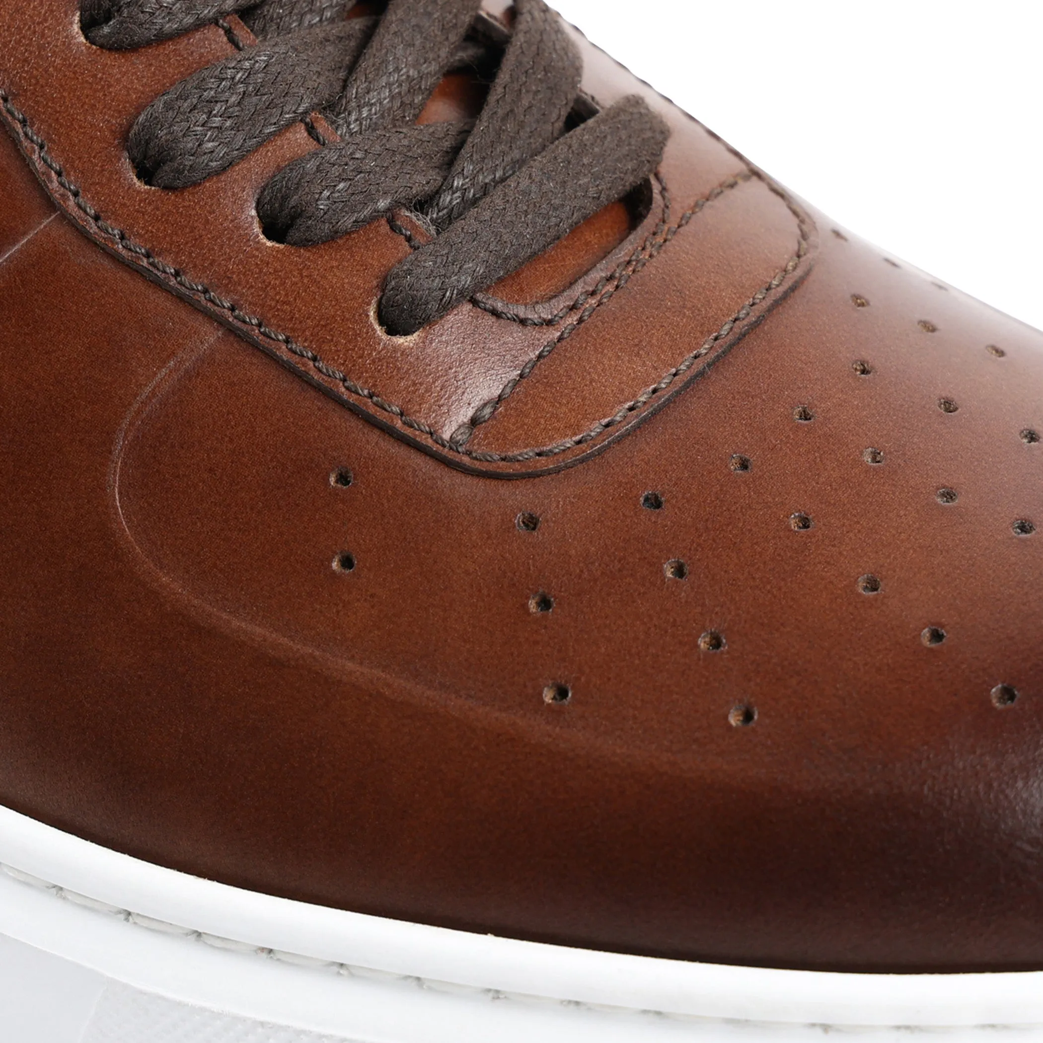 Falcone Leather Sport Lace-Up Sneaker - Cognac sold by Bruno Magli product image thumbnail 3
