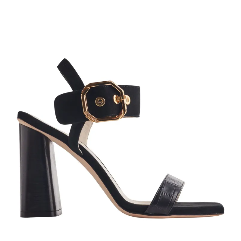 Ellie Heeled Sandal with Buckle - Black sold by Bruno Magli