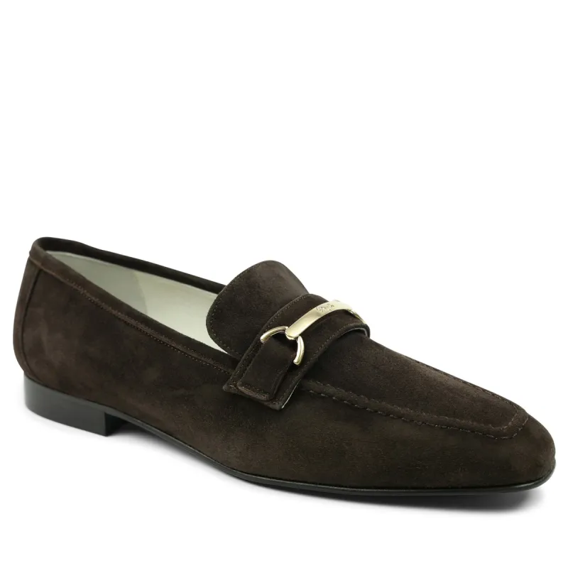 Marco Women's Suede Flat Bit Loafer - Dark Brown sold by Bruno Magli