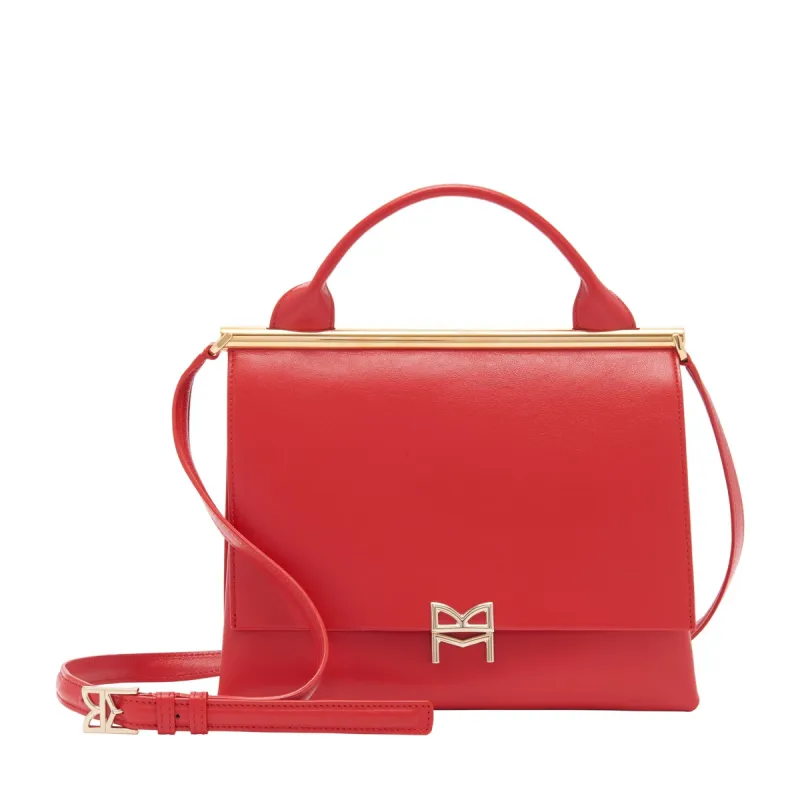 Concertina Top-Handle Satchel Handbag - Red sold by Bruno Magli