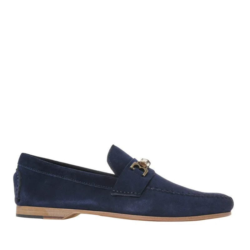 Riviera Suede Bit Loafer - Navy sold by Bruno Magli