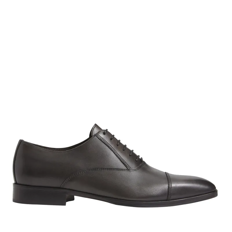 Caymen Leather Oxford Lace-Up - Dark Grey sold by Bruno Magli