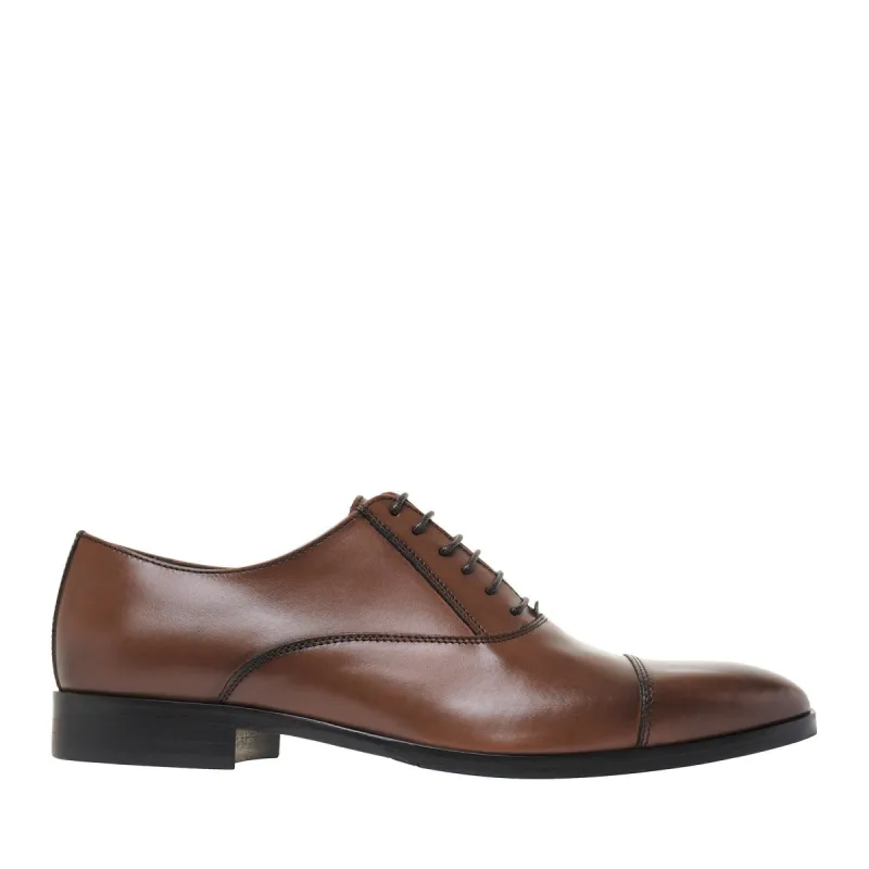 Caymen Leather Oxford Lace-Up - Whiskey sold by Bruno Magli