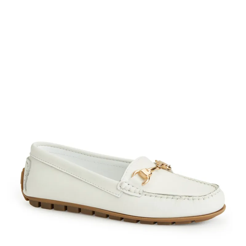 Emilia Driving mocc Loafer-White sold by Bruno Magli