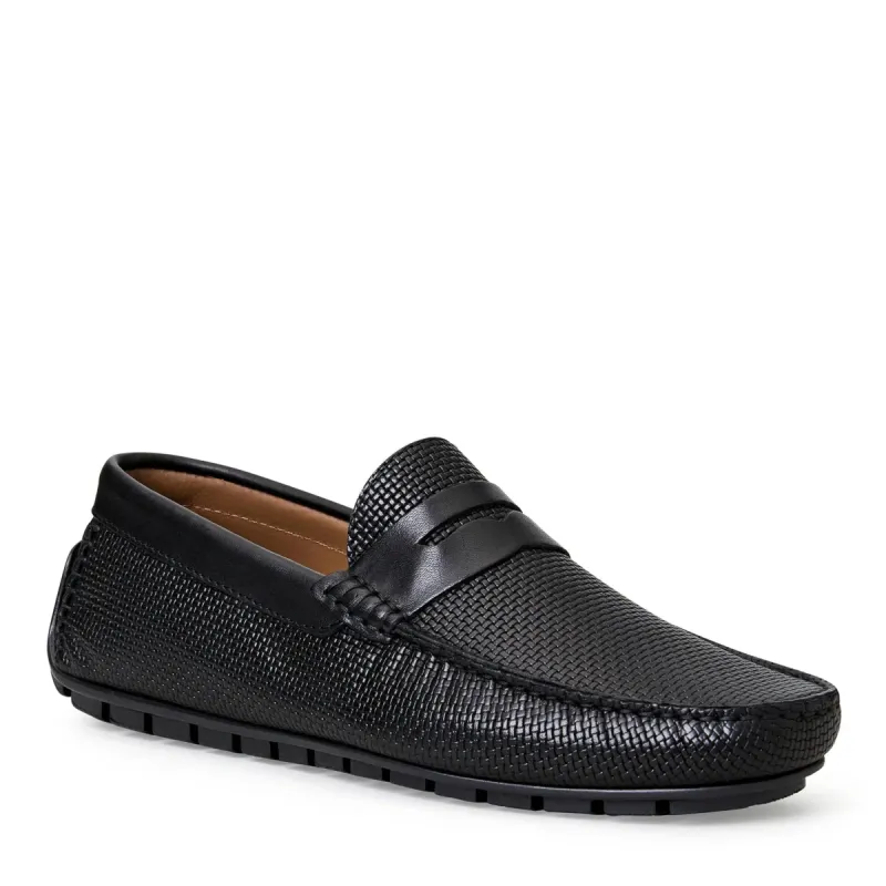 XANE CASUAL WOVEN LEATHER  SLIP-ON DRIVING MOCCASIN-BLACK sold by Bruno Magli