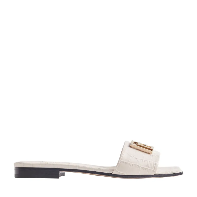 Ghita Croc-Embossed Leather Slide - Ivory sold by Bruno Magli